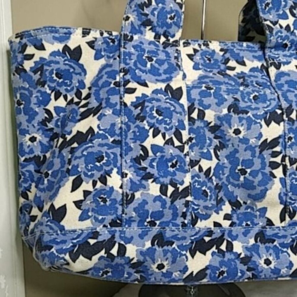 Large Tommy Hilfiger Natalie Painted Floral Weekender Tote Shoulder Bag Canvas - Picture 4 of 10